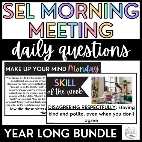 Sel Morning Meeting Slides Daily Questions Year Long Bundle Made By