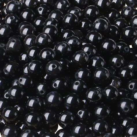 Amazon LAIDANLA Black Obsidian 8mm Natural Stone Beads Round Loose