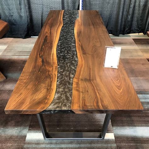 Black Walnut Resin River Table Epoxy Table Kitchen Table Etsy