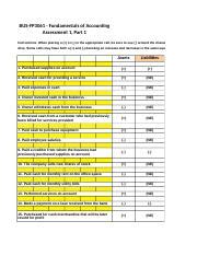 BUS FP3061 Assessment 1 Xls BUS FP3061 Fundamentals Of Accounting