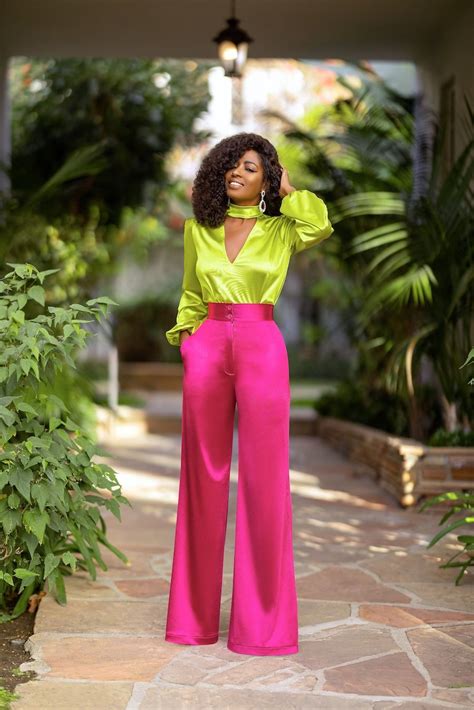 Keyhole Top High Waist Pants Neon Outfits Neon Pink Pants High