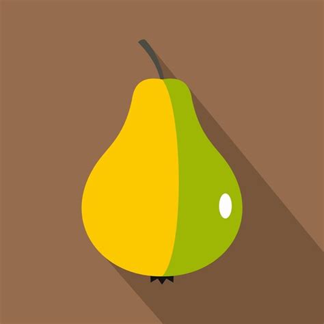 Premium Vector Ripe Pear Icon Flat Illustration Of Ripe Pear Vector