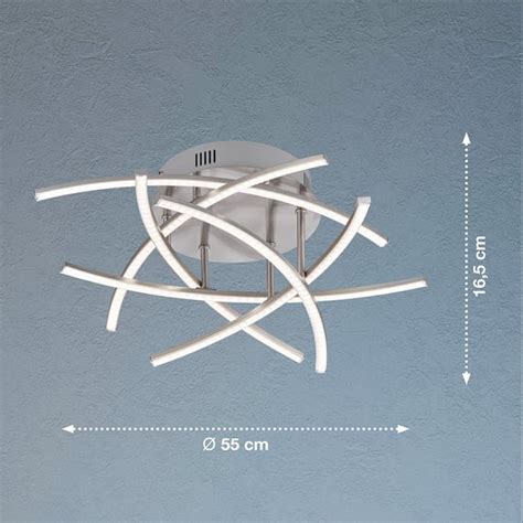 Fischer Honsel Cross Tw Plafonnier Led Avec Variateur Et Cct Nickel