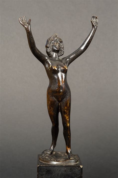 Proantic Naked Woman Bronze Reni Palmier Art Nouveau France Circ