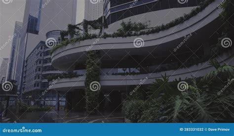 Daily Life In Makati District In Rainy Season Manila Stock Footage