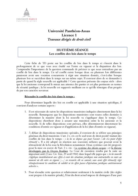 Correction TD8 Introduction au droit Université Panthéon Assas