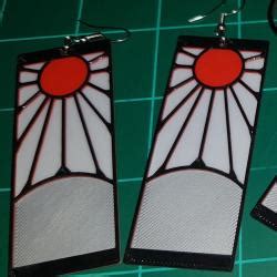 demon slayer hanafuda earrings 3d models 【 STLFinder