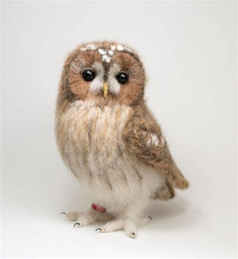 Tawny Owl Fibre Art Sculpture By Jose Heroys Needle Felted Animals