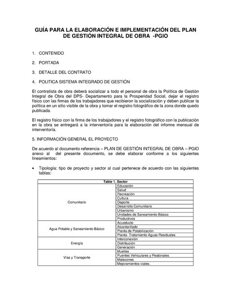 GUÍA PARA LA Elaboración E Implementación DEL PLAN DE Gestión Integral