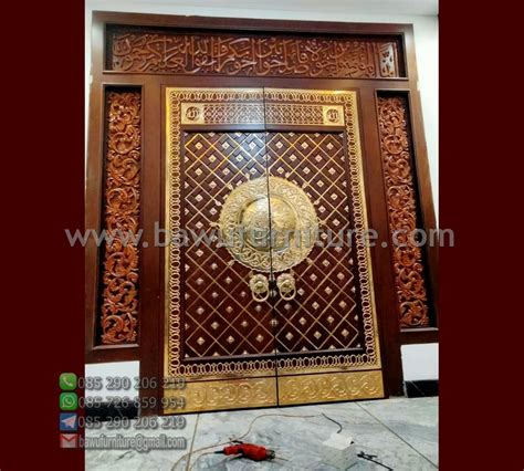 Jual Pintu Masjid Ornamen Arabic Dari Kayu Jati Jepara Bawu Furniture