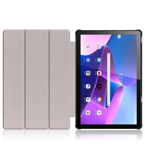 Lunso Lenovo Tab M10 Gen 3 Tri Fold Bookcase Hoes Paars