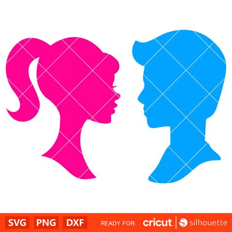 Barbie & Ken Head Bundle Svg, Barbie Doll Svg, Girly Pink Svg, Retro ...