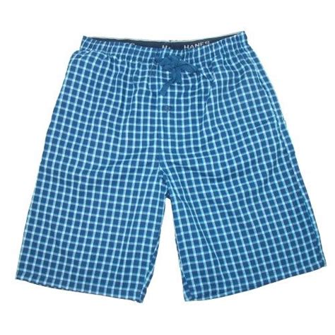 Hanes Mens Cotton Madras Drawstring Sleep Pajama Shorts Xlarge