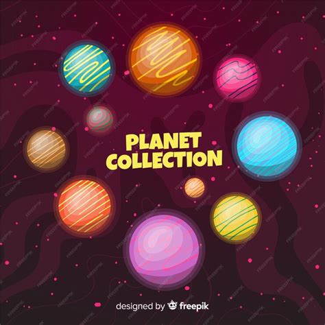 Conjunto De Planetas Coloridos Do Sistema Solar Vetor Grátis