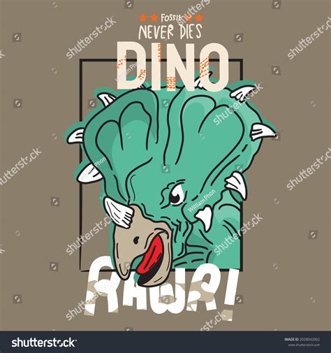 Dinosaur Roar Green Original Design Label Stock Vector Royalty Free