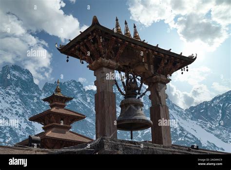 The Ancient Nepali City In The Mountains Of The Himalayas Stock Photo