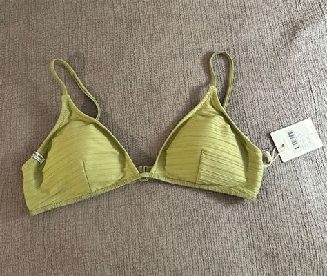 Rhythm Sage Green Ribbed Bikini Top Size Xl New With Tags From Yesi