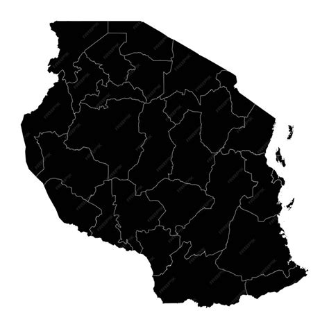 Premium Vector Tanzania Map With Administrative Divisions Vector