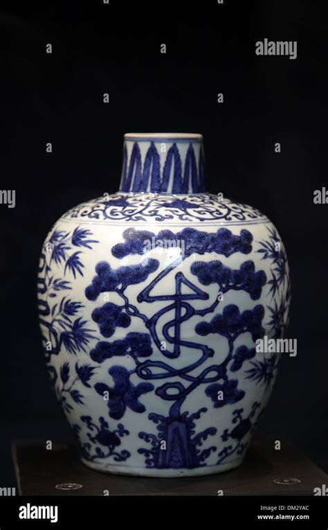 Blue And White Ceramic Vase From The Wanli Reign Late Ming