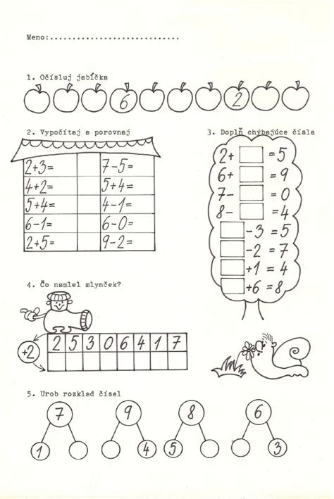 Pracovné Listy Z Matematiky Pre Prvákov PDF Word Search Puzzle