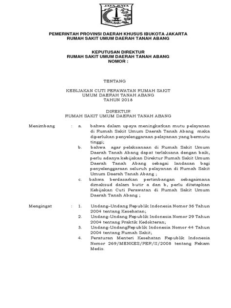 Sk Cuti Perawatan Tanah Abang