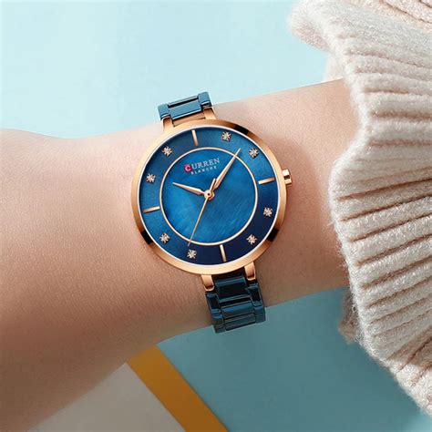 Ripley Reloj An Logo Curren Original Krec Para Mujer Acero Azul Y