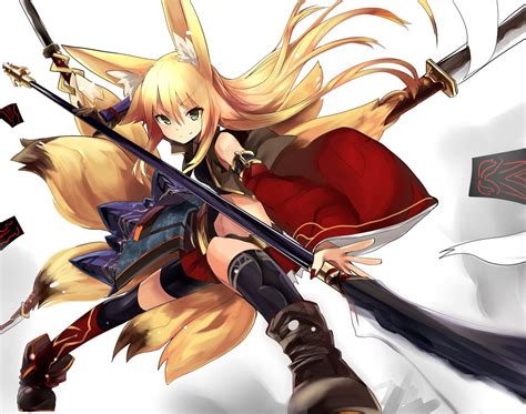 Animalears Blondehair Boots Foxgirl Greeneyes Haik Longhair