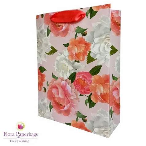 Flora Paperbags Standard Printed Laminated Paper Gift Bag For Gifting