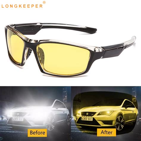 Longkeeper Polarized Night Vision Glasses For Driving Men Classic Fashion Yellow Lens Anti Glare