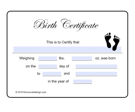 Make A Birth Certificate Templates Printable