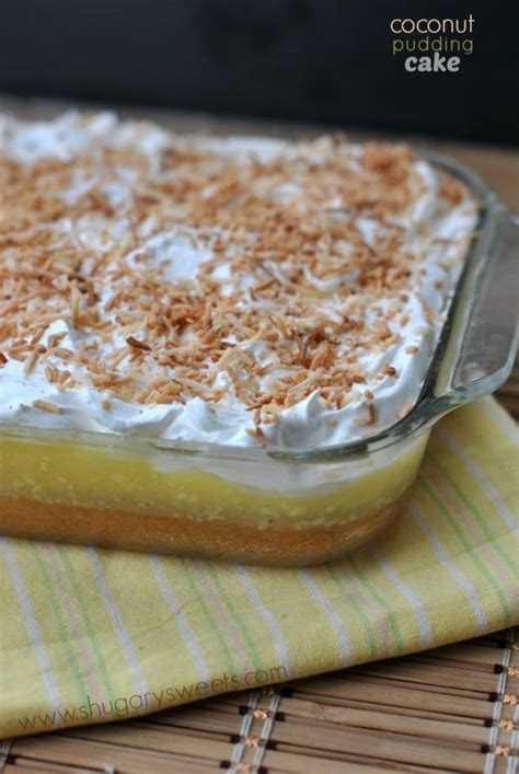 Coconut Pudding Cake Recipe - Shugary Sweets