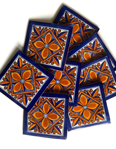 15 Piezas De Azulejo Talavera 4x4 10 Cm Etsy