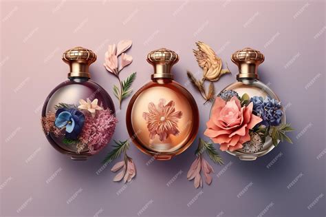 Premium AI Image | Floral fragrance perfume bottles