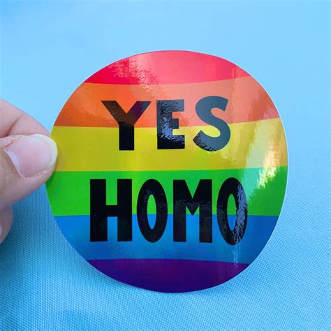 Ja Homo Holo Sticker Regenbogen LGBTQ Gay Pride Flagge Holografischer