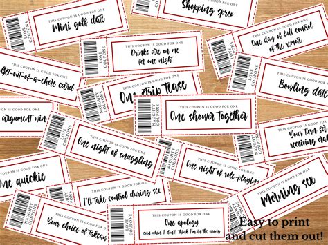 Naughty Sex Coupons Valentines Gift For Him Dirty Love Coupons Etsy