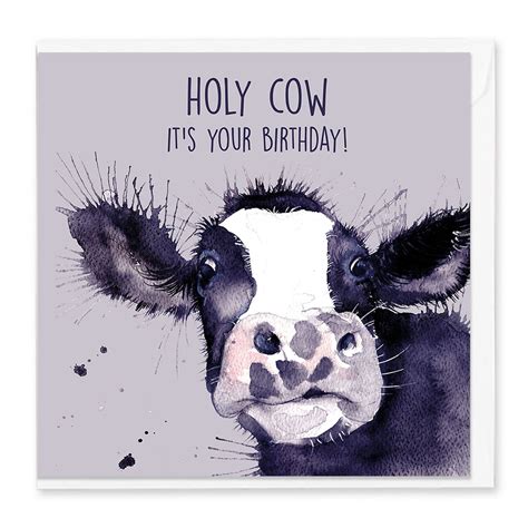 Holy Cow It S Your Birthday Greetings Card Birthday Card Etsy