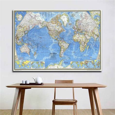 World Wall Map Blue Ocean Edition