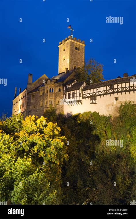 Wartburg Castle At Night UNESCO World Heritage Site Eisenach