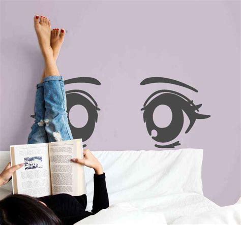 Girl anime eyes character wall decal - TenStickers