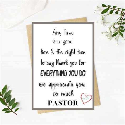 Pastor Appreciation Flatlay T Cardpastor Thank Yousay Thank You To