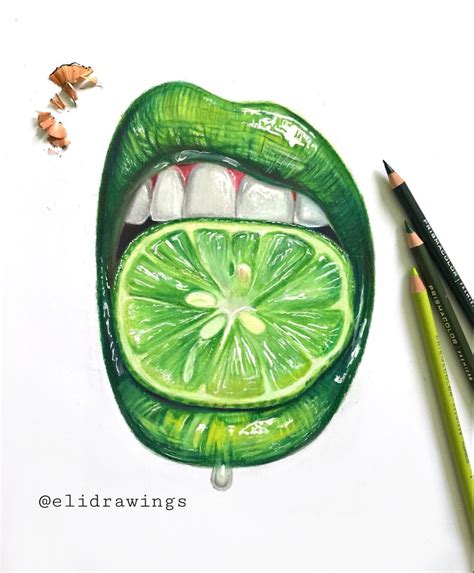 Lemon Lips Drawing By Elidrawings Lemonlips Lips Drawing Fruits