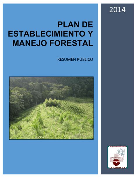 Plan De Establecimiento Y Manejo Forestal Inicio