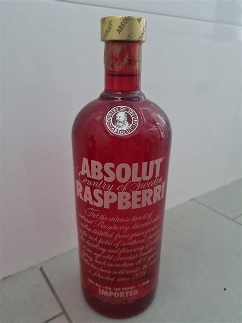 Absolut Vodka Raspberri Litre Food Drinks Beverages On Carousell