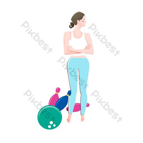 Drawing Cartoon Girl Bowling PNG Images | PSD Free Download - Pikbest