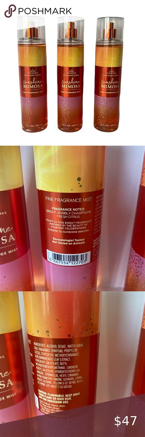 Bath Body Works Sunshine Mimosa Citrus Fine Fragrance Mist Body Spray