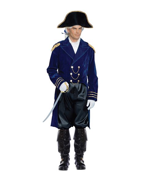 Colonial General Blue Ship Admiral 1800s Ship Captain Soldier Adult