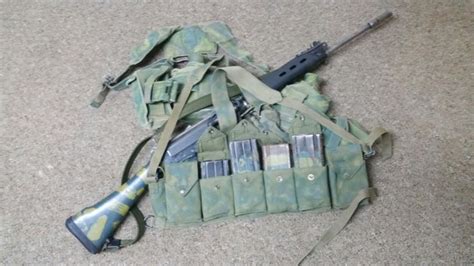 The classic Rhodesian 'chest rig'. | Military gear tactical, Tactical gear, Combat gear