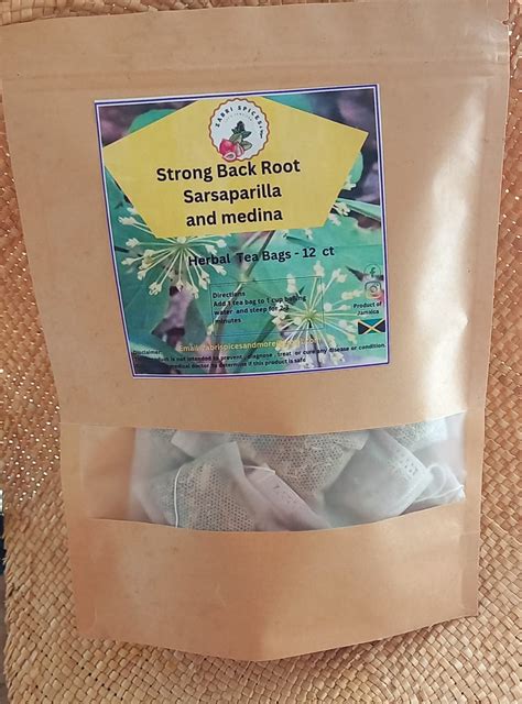 Strong Back Root Sarsaparilla And Medina Herbal Tea Bags Etsy