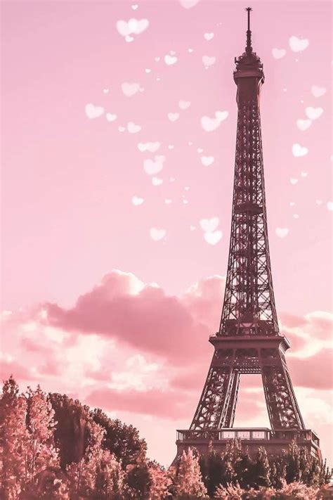 Pink And Black Eiffel Tower Wallpaper