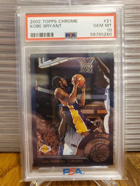 200203 Topps Chrome Kobe Bryant 21 PSA 10 GEM MINT Los Angeles Lakers